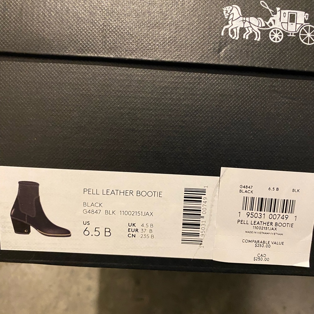 Coach Pell leather booties black new with new box - Picture 10 of 10